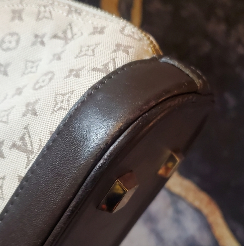 Louis Vuitton Alma Brown Mini Lin Monogram Handbag - Picture 6 of 17
